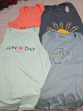 Various Brand  Graphic Tank Tops With fun messages.